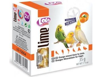 LOLOpets LIME pomerančový minerální kámen pro ptáky 40 g