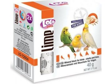 LOLOpets LIME minerální kámen s mušlemi pro ptáky 40 g