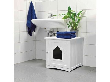 Skříňka na kočičí toaletu 49 x 51 x 51 cm bílá (např.33040)