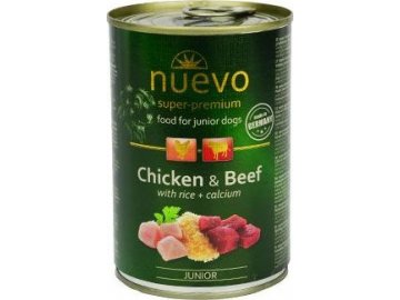 Nuevo pes junior kuřecí a hovězí konz. 400g