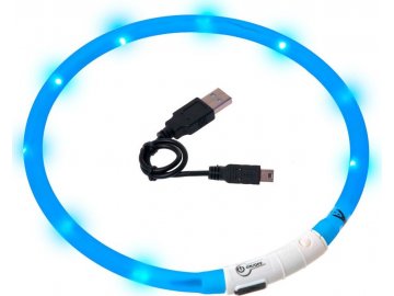 Obojek USB Visio Light 70cm modrý KAR