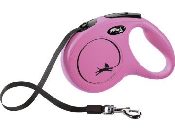 Vodítko FLEXI Classic NEW S pásek 5m/15kg růžová