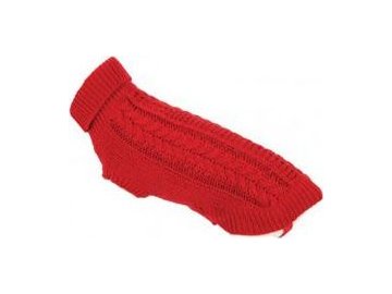 Svetr s copánky pro psy TWIST červená 40cm Zolux