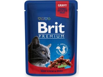 Brit Premium Cat kapsa with Beef Stew & Peas 100g