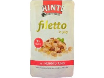 Rinti Dog Filetto kapsa kuře+hovězí v želé 125g