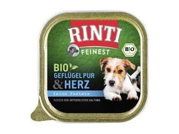 Rinti Dog BIO paštika drůbeží srdíčka 150g