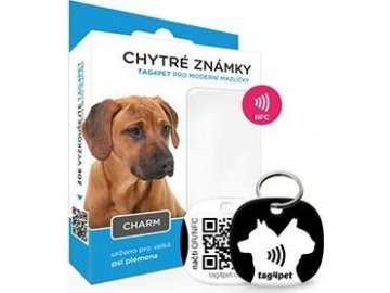 tag4pet Charm chytrá známka černá 1ks