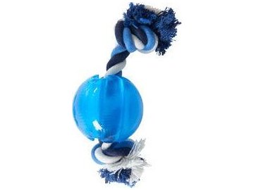 Hračka pes BUSTER Strong Ball s provazem sv. modrá, M