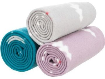 Vánoční deka NIVIA 100 x70 cm, fleece, šedá/berry/petrolejová
