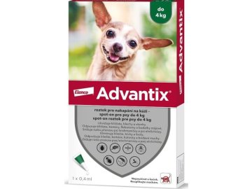 Advantix S.O. pes do 4kg a.u.v. zelený sol 1 x 0,4 ml