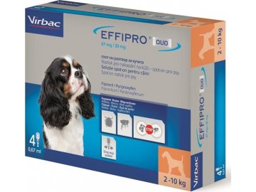 Effipro DUO Dog S (2-10kg) 67/20 mg, 4x0,67ml