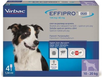 Effipro DUO Dog M (10-20kg) 134/40 mg, 4x1,34ml