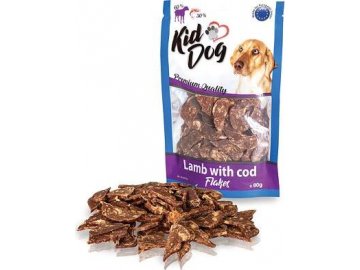 KIDDOG jehněčí lupínky s mořskou treskou 80 g