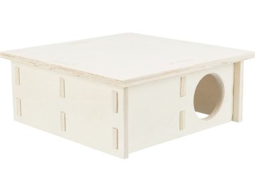 Dřevěný domeček pro hlodavce, 4 komory, 25 x 10 x 25 cm
