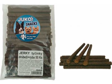 Jerky tyčinky Drůbeží & ryba JUKO Snacks (50 ks)