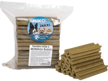 Dentální kříž s Mořskou řasou JUKO Snacks 1 kg (cca 37 ks)