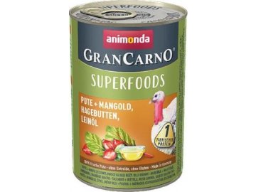 GRANCARNO Superfoods krůta,mangold,šípky,lněný olej 400 g pro psy