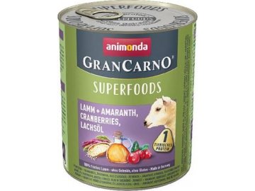 GRANCARNO Superfoods jehněčí,amarant,brusinky,los.olej 800 g pro psy