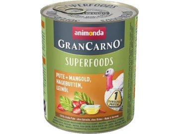 GRANCARNO Superfoods krůta,mangold,šípky,lněný olej 800 g pro psy