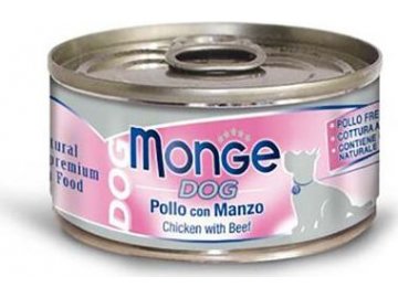 MONGE DOG NATURAL kuřecí maso s hovězím pro psy 95 g