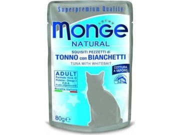 MONGE NATURAL kapsička tuňák v želé se sleděm pro kočky 80 g