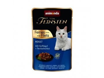 ANIMONDA Vom Feinsten Adult FEINES m.Fillets - drůbeží + treska filet, kapsička pro kočky 85 g