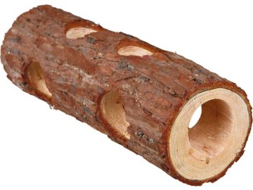 Dřevěný tunel přírodní dřevo pro hlodavce 6 x 20 cm