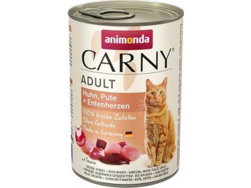 ANIMONDA konzerva CARNY Adult - kuře, krůta+kachní srdce400g