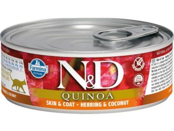 N&D CAT QUINOA Adult Herring & Coconut 80g  + Kup 1, dám ti 1 ZDARMA!