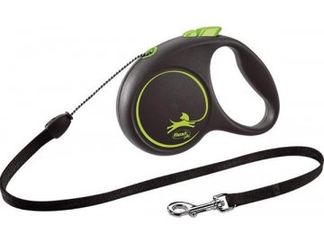Vodítko FLEXI Black Design S lanko 5m/12kg zelená NEW