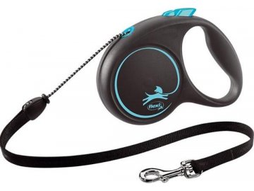 Vodítko FLEXI Black Design M lanko 5m/20kg modrá NEW