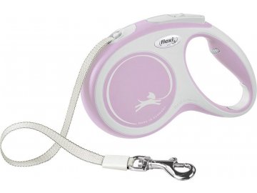 Vodítko FLEXI Comfort M pásek 5m/25kg růžová NEW