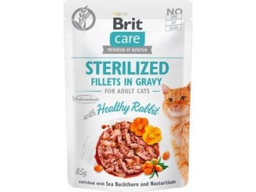 Brit Care Cat Fillets Gravy Steril Healthy Rabbit 85g