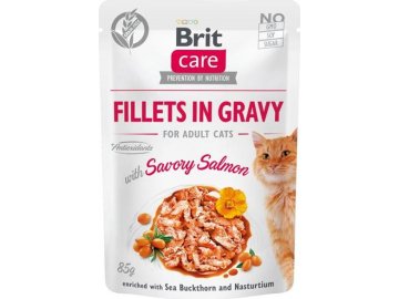 Brit Care Cat Fillets in Gravy Savory Salmon 85g