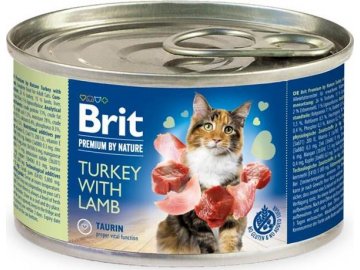 Brit Premium Cat by Nature konz Turkey&Lamb 200g