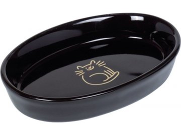 Nobby GOLDEN CAT oválná keramická miska černá se zlatým vzorem 17x11x2,5cm/0,12l