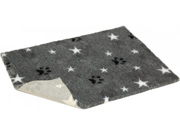 Vetbed® protiskluzový šedý s bílými hvězdičkami as packami 100 x 150 cm