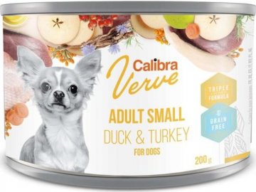 Calibra Dog Verve konz.GF Adult Small Duck&Turkey 200g  5 + 1 ZDARMA!