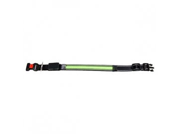 LED nylonovy obojek zeleny s USB nabijenim 48 cm 1008201609000690792