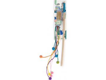 Dřevěná vábnička AFP Whisker Fiesta s hračkou z umělého lýka – se šantou