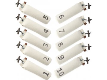 Firedog Set 10x Standard dummy 500 g bílý číslované 1-10