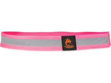 Firedog Reflexní obojek na suchý zip 30 mm 35 cm růžový