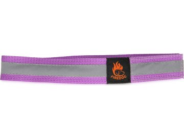 Firedog Reflexní obojek na suchý zip 30 mm 35 cm fialový
