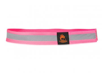 Firedog Reflexní obojek na suchý zip 30 mm 50 cm růžový