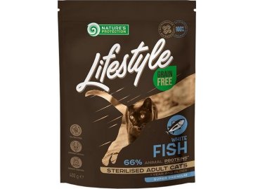 Nature's Protection Cat Dry LifeStyle GF Sterilised W.Fish 400 g