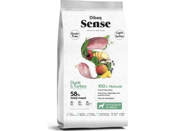 DIBAQ SENSE Grain Free Duck&Turkey Light&Senior 12 kg