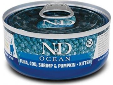 N&D CAT OCEAN Kitten Tuna & Cod & Shrimp & Pumpkin 70g