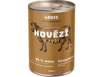 Louie konz. pro psy hovězí a vepřové s rýží 1200 g