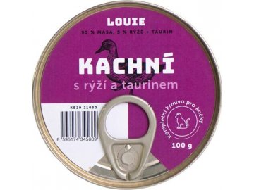 Louie konz. pro kočky kachní s rýží a taurin 100g