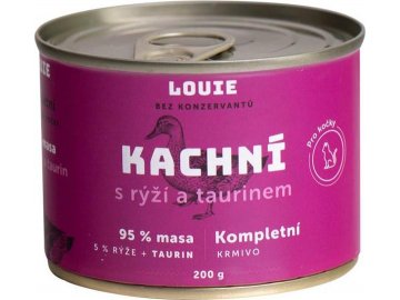 Louie konz. pro kočky kachní s rýží a taurin 200g